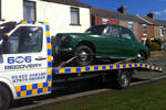Old Rover car transfer from  the Yorkshire dales to  a restoration specialist in Shipley.